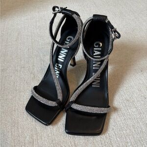 Gianni Bini Black Heels with Silver Accents